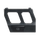 Black metal bracket with two rectangular openings on a white background