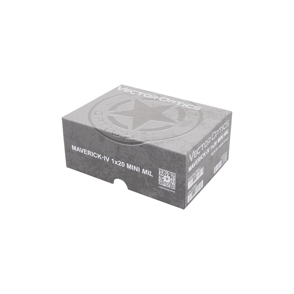 Gray box with 'Vector Optics' branding on a white background