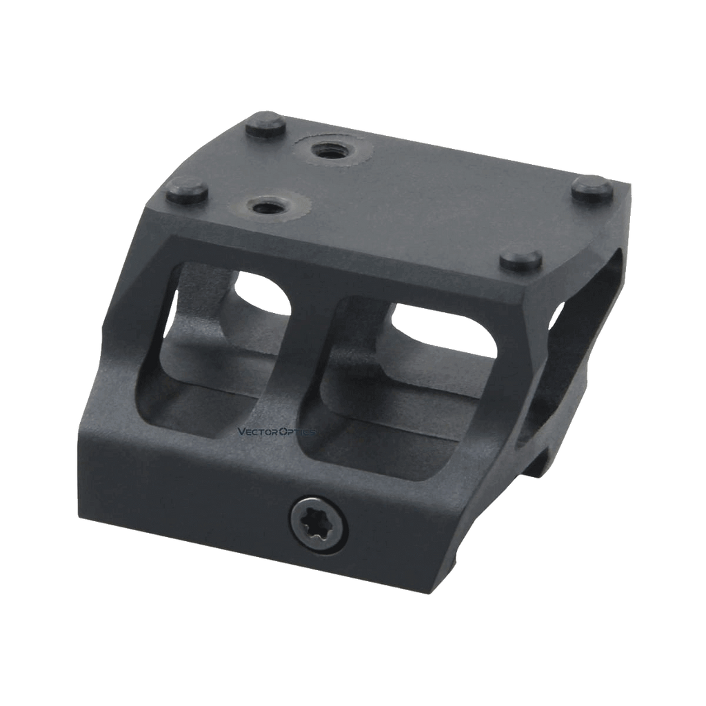 Black metal mounting bracket on a white background