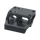 Black metal mounting bracket on a white background