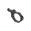 Black scope ring with green level on a white background