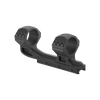 Black rifle scope mount on a white background