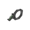 Black metal ring with green interior on a white background
