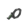 Black metal ring with green interior on a white background