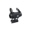 Black tactical sight with a visible brand logo on a white background
