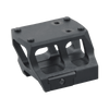 Black metal mounting bracket on a white background