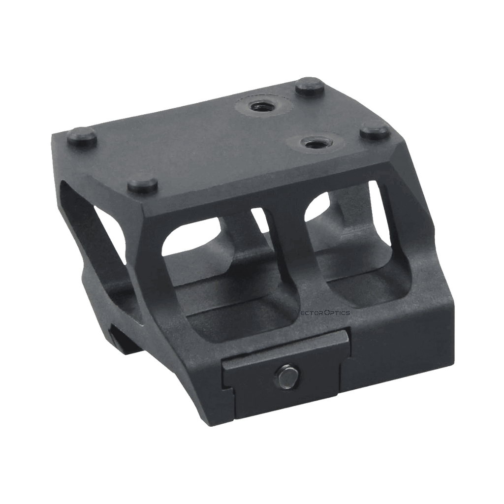 Black metal mounting bracket on a white background