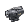 Black 4x prism scope with a visible brand logo on a white background