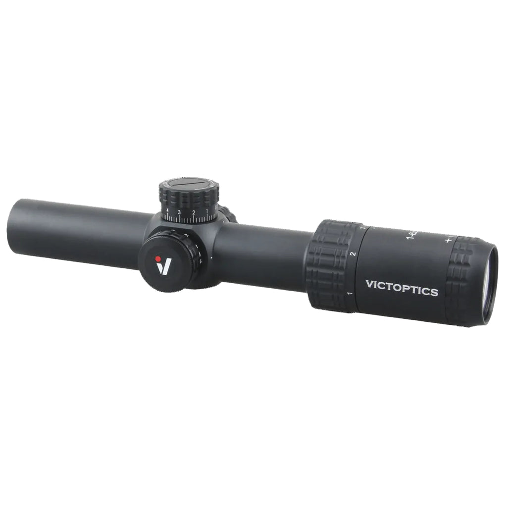 Victoptics rifle scope on a white background