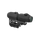 Black tactical scope on a white background