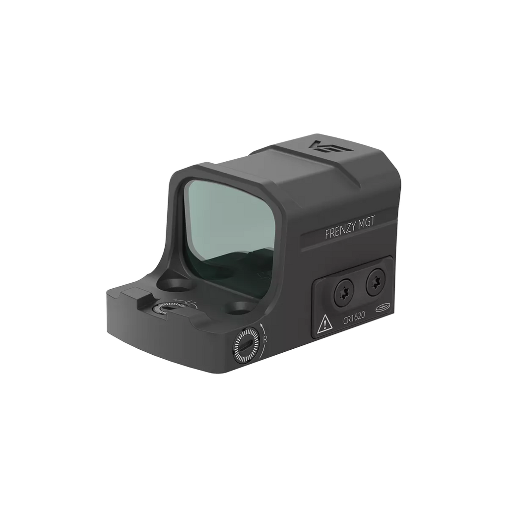Black tactical device with a screen on a white background