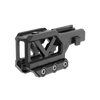 Black metal camera accessory on a white background