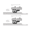 Diagram of two rifle scopes with dimensions labeled on a white background