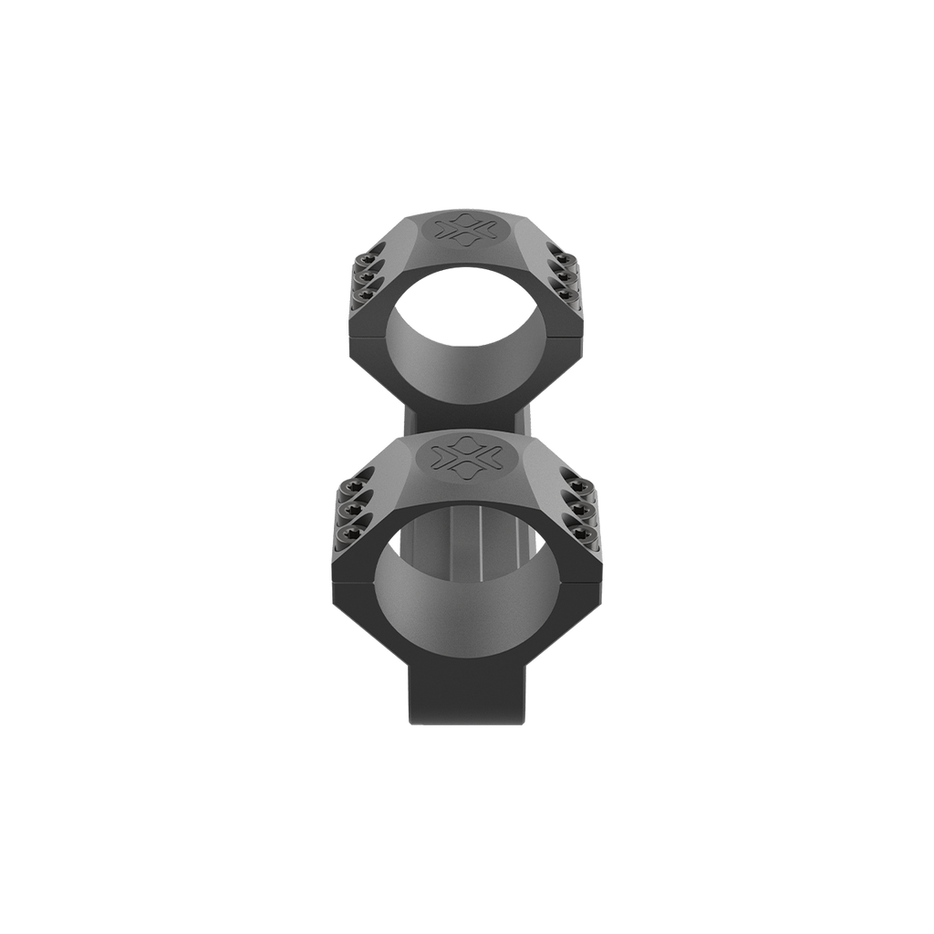 Black metal ring with hexagonal design on a white background