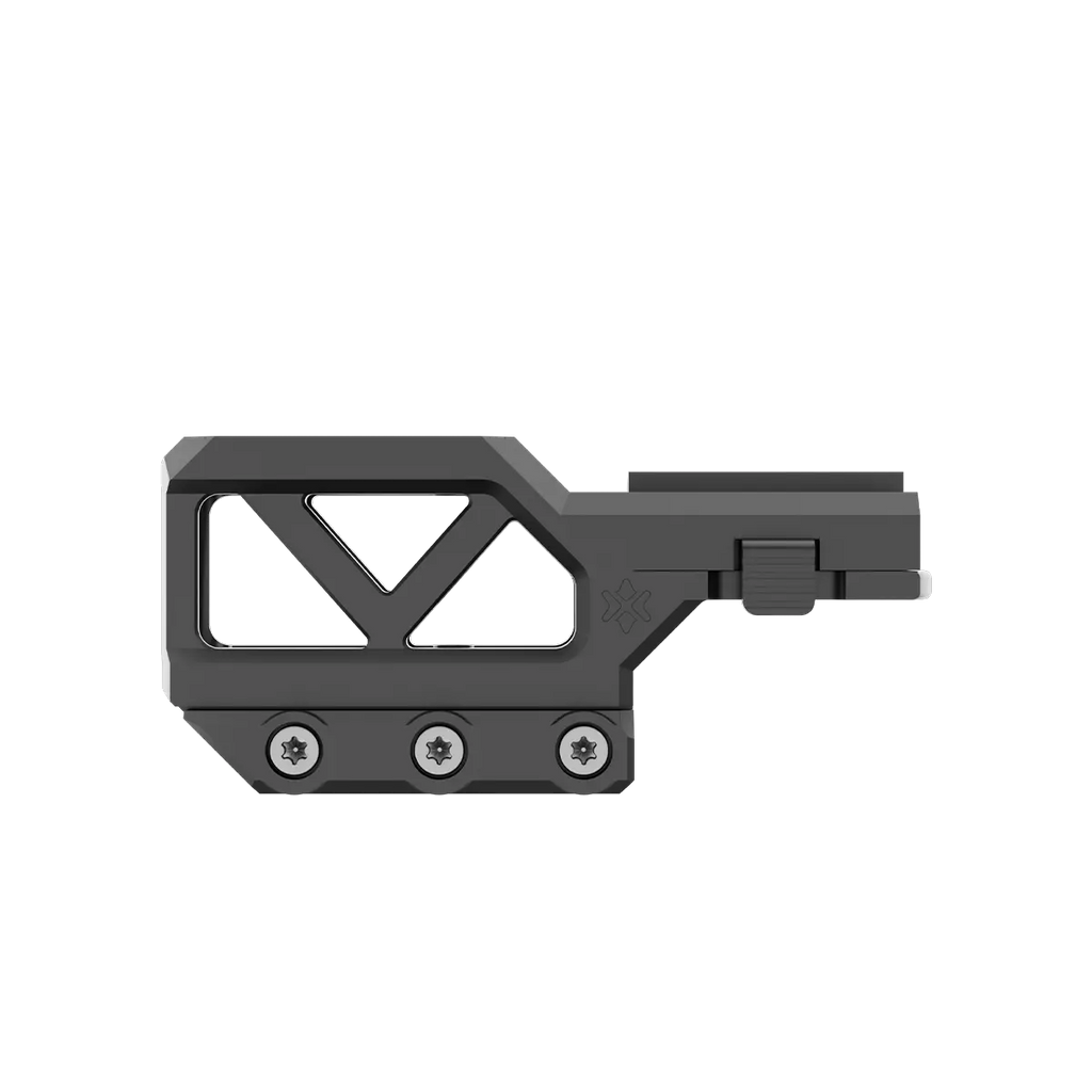 Black metal bracket on a white background