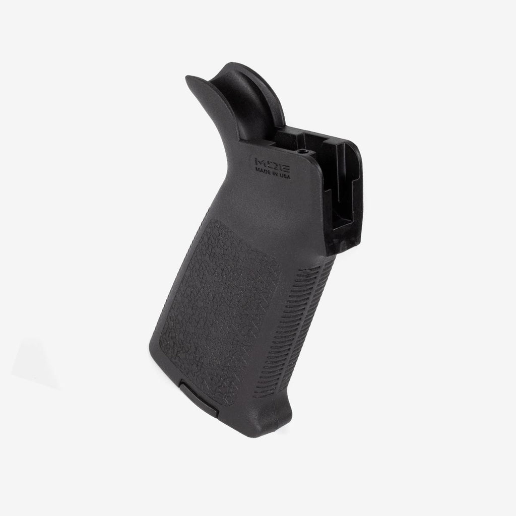 Black gun grip on a white background