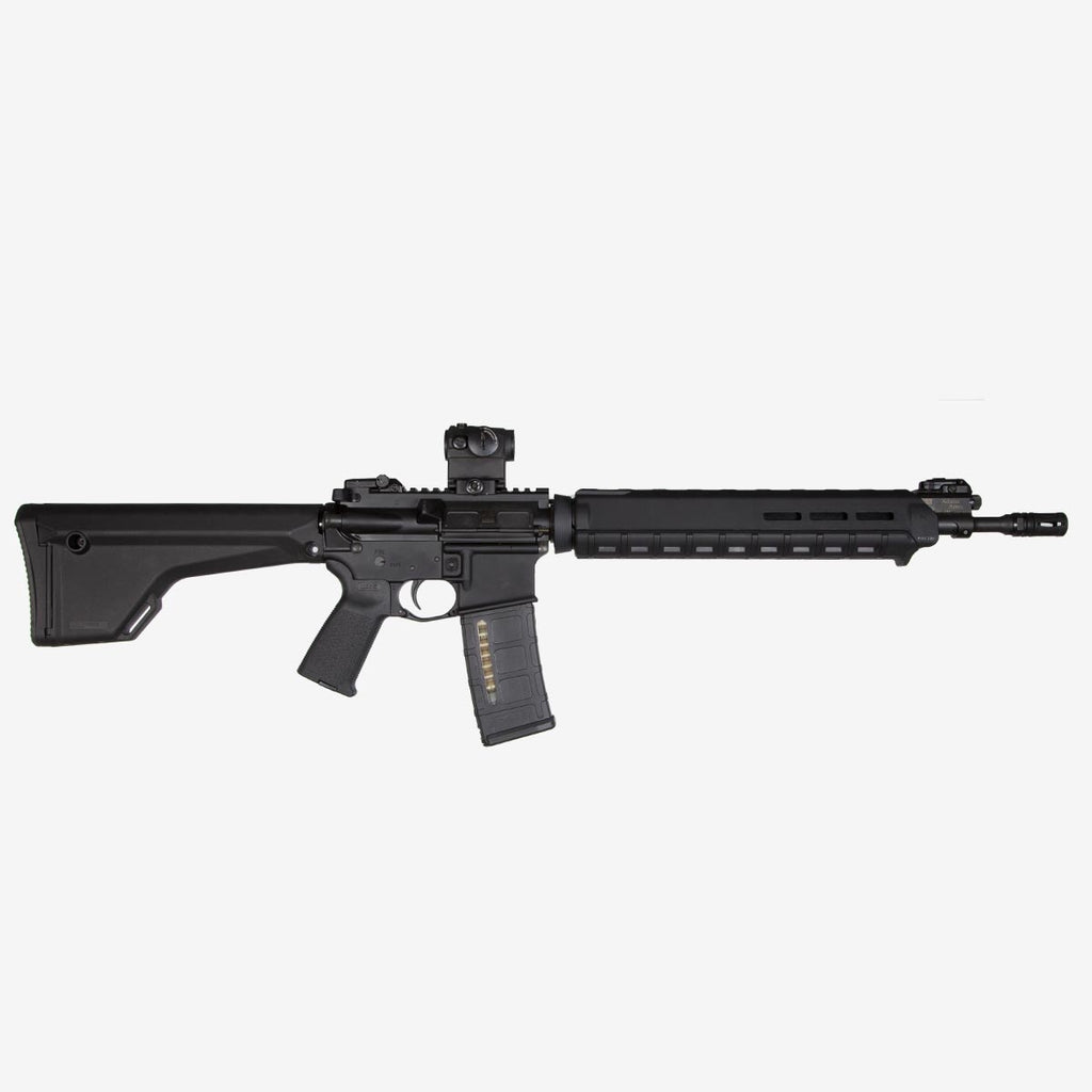 Black rifle on a white background