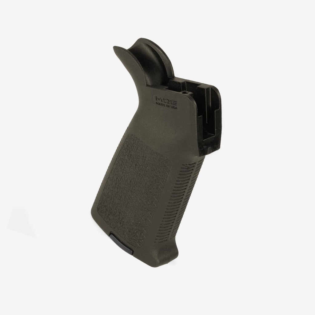 Black gun grip on a white background